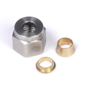 haltech 1/4" nut and brass ferrule only