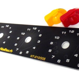 haltech triple switch panel kit includes yellow & red knobs