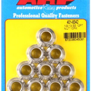 arp 1/2 13 ss 12pt nut kit