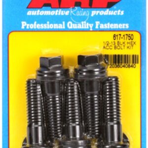 arp 1/2" 13 x 1.750 hex black oxide bolts (5pcs)