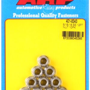 arp 5/16 18 ss 12pt nut kit