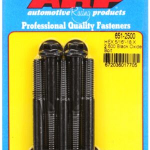 arp "5/16"" 18 x 2.500 hex black oxide bolts (5pcs)