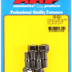 arp 5/16 24x1.250 black hex water pump pulley stud kit