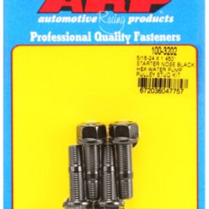 arp 5/16 24x1.450 starter nose black hex wp pulley stud