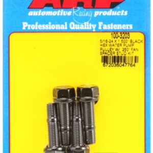 arp 5/16 24x1.500 black hex wp pulley w/.250" fan spcr stud
