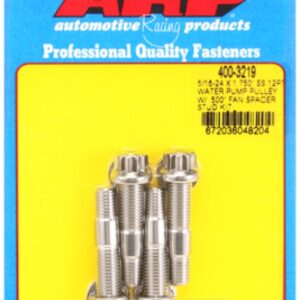 arp 5/16 24x1.750 ss 12pt wp pulley w/ .500" fan spcr stud