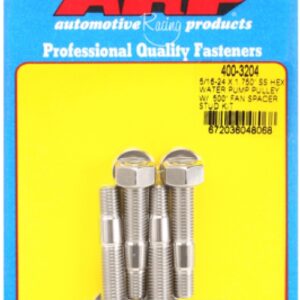 arp 5/16 24x1.750 ss hex wp pulley w/ .500" fan spcr stud