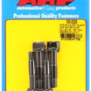arp 5/16 24x2.000 black hex wp pulley w/.750" fan spcr stud
