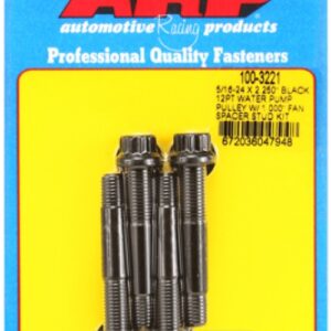arp 5/16 24x2.250 black 12pt wp pully w/1.000" fan spcr stud