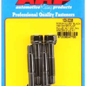 arp 5/16 24x2.250 black hex wp pulley w/1.000" fan spcr stud