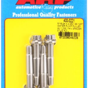 arp 5/16 24x2.250 ss 12pt wp pulley w/ 1.000" fan spcr stud