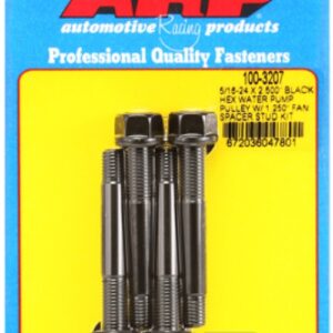arp 5/16 24x2.500 black hex wp pulley w/1.250" fan spcr stud