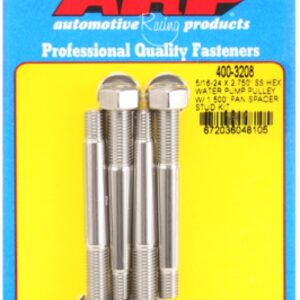 arp 5/16 24x2.750 ss hex wp pulley w/ 1.500" fan spcr stud