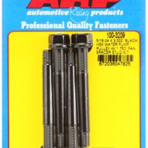 arp 5/16 24x3.000 black hex wp pulley w/1.750" fan spcr stud