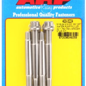 arp 5/16 24x3.000 ss 12pt wp pulley w/ 1.750" fan spcr stud