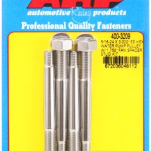 arp 5/16 24x3.000 ss hex wp pulley w/ 1.750" fan spcr stud