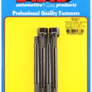 arp 5/16 24x3.500 black hex wp pulley w/2.250" fan spcr stud