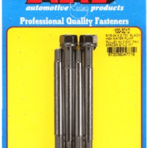 arp 5/16 24x3.750 black hex wp pulley w/2.500" fan spcr stud