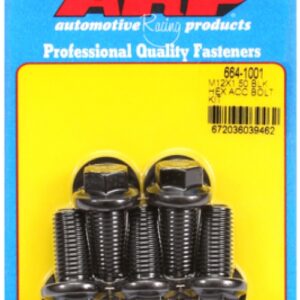 arp bolt kit m12 x 1.50 x 25 black oxide hex