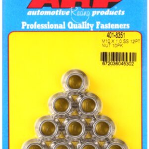 arp m10 x 1.0 ss 12pt nut kit