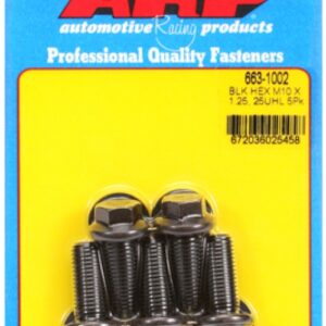 arp m10 x 1.25 x 25 hex black oxide bolts (5pcs)