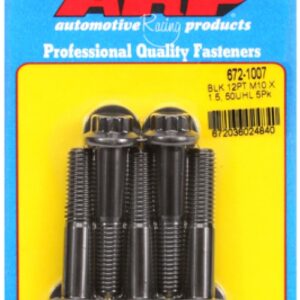 arp m10 x 1.50 x 50 12pt black oxide bolts (5pcs)