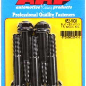 arp m10 x 1.50 x 60 hex black oxide bolts (5pcs)