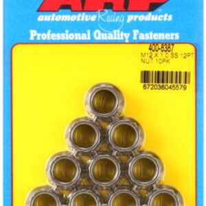 arp m12 x 1.00 ss 12pt nut kit (10pcs) stainless