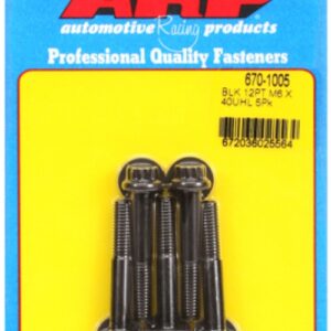 arp m6 x 1.00 x 40 12pt black oxide bolts (5pcs)