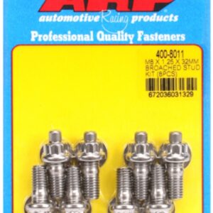 arp m8 x 1.25 x 32mm broached stud kit 8pcs