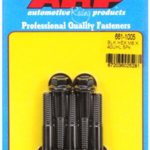 arp m8 x 1.25 x 40 hex black oxide bolts (5pcs)
