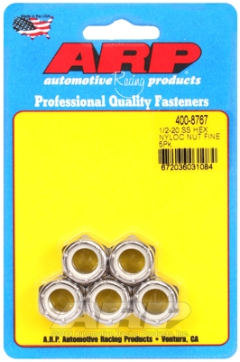 "1/2""-20 SS fine nyloc hex nut kit" (5pcs)