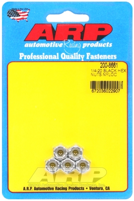 "1/4""-20 cad coarse nyloc hex nut kit" (5pcs)