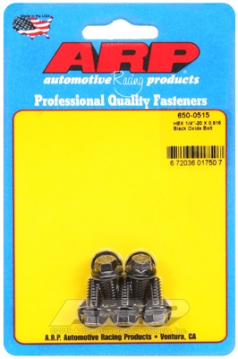 "1/4""-20 X 0.515 hex black oxide bolts" (5pcs)