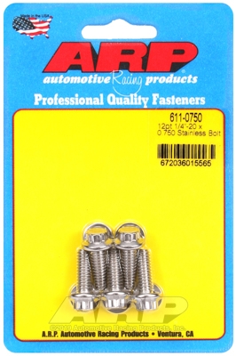 "1/4""-20 x 0.750 12pt SS bolts" (5pcs)