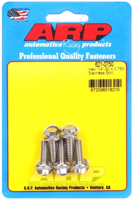 "1/4""-20 x 0.750 hex SS bolts" (5pcs)