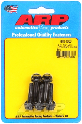 "1/4""-20 x 1.000 12pt black oxide bolts" (5pcs)