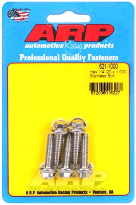 "1/4""-20 x 1.000 hex SS bolts" (5pcs)