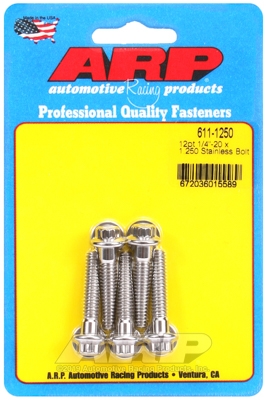 "1/4""-20 x 1.250 12pt SS bolts" (5pcs)