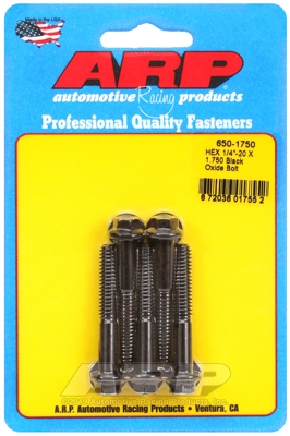 "1/4""-20 X 1.750 hex black oxide bolts" (5pcs)