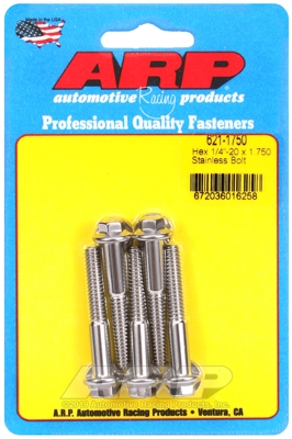 "1/4""-20 x 1.750 hex SS bolts" (5pcs)