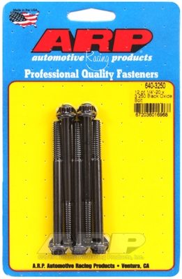 "1/4""-20 x 3.250 12pt black oxide bolts" (5pcs)