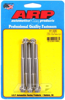 "1/4""-20 x 3.250 12pt SS bolts" (5pcs)
