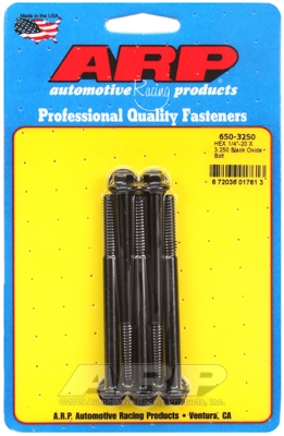 "1/4""-20 X 3.250 hex black oxide bolts" (5pcs)