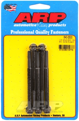 "1/4""-20 x 3.500 12pt black oxide bolts" (5pcs)
