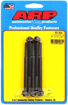 "1/4""-20 X 3.500 hex black oxide bolts" (5pcs)