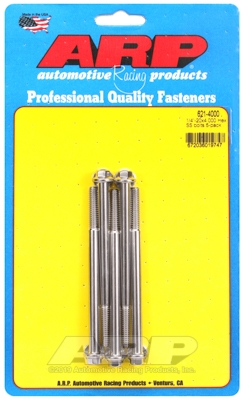 "1/4""-20 x 4.000 hex SS bolts" (5pcs)