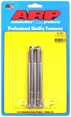 "1/4""-20 x 4.500 hex SS bolts" (5pcs)