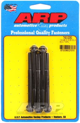 "1/4""-28 x 3.250 12pt black oxide bolts" (5pcs)