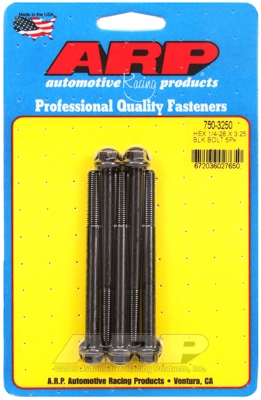 "1/4""-28 x 3.250 hex black oxide bolts" (5pcs)